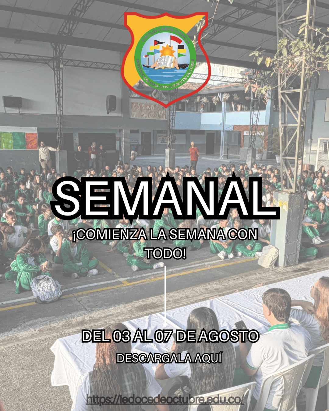 Cada semana es una nueva oportunidad para crecer, reflexionar y fortalecer nuestros valores. La Orientación Semanal de la Institución Educativa Doce de Octubre es un espacio pensado para guiar a nuestros estudiantes, docentes y familias.
